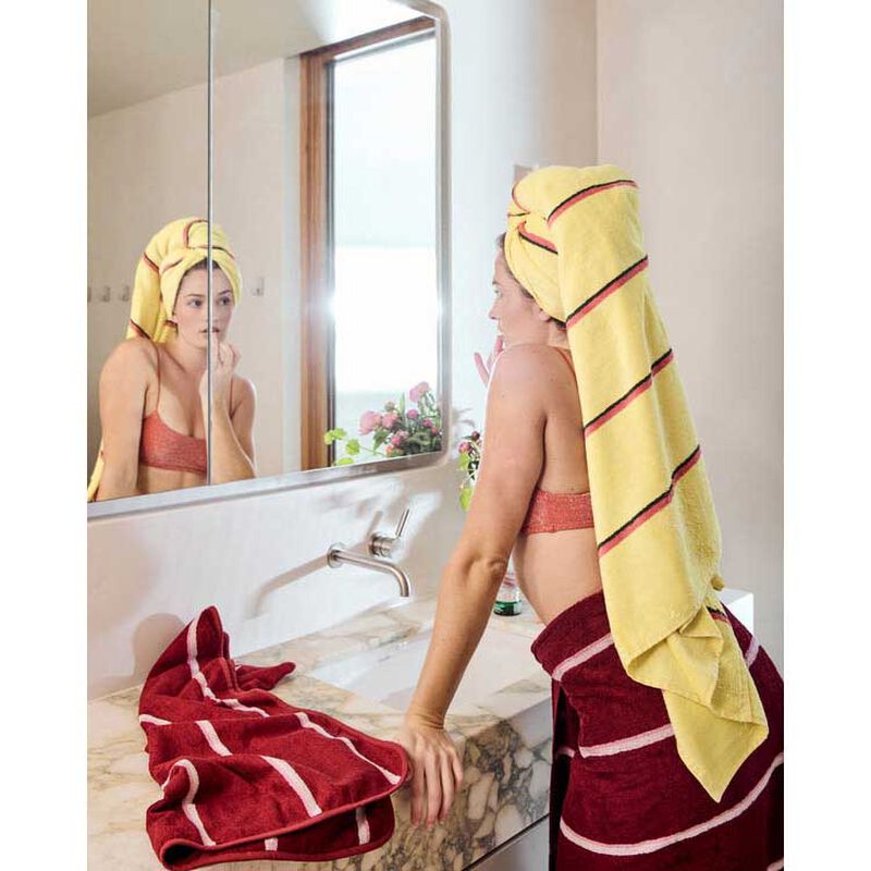 Kip&Co Ruby Rose Stripe Bamboo Terry Towel Range image number 3